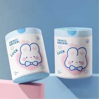 ถุงขยะในรถยนต์ ถุงขยะแบบพกพา แบบมีหูรูดในตัว Blue Heart Rabbit ขนาด 43x43cm