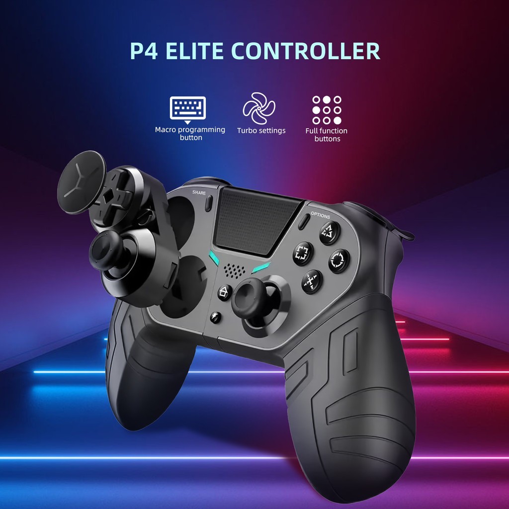 Q300 P4 คอนโทรลเลอร์ไร้สาย Dual การสั่นสะเทือนบลูทูธ Gamepad โปรแกรม Turbo ฟังก์ชั่นสําหรับ P4/ Android/IOS/PC ราคา ถูกที่สุด ดีลบีเคเค แกลเลอรีภาพที่ 5