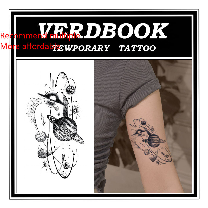 VERDBOOK ใหม่ชั่วคราว Tattoo สมุนไพร Tree Of Balance TATTOO สติกเกอร์กันน้ําติดทนนาน 15 วัน Planets 