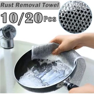 5/10Pcs Pano De Limpeza De Arame Metálico Malha Não Oleosa Fogão De Cozinha Prato Panelas Em Vez De