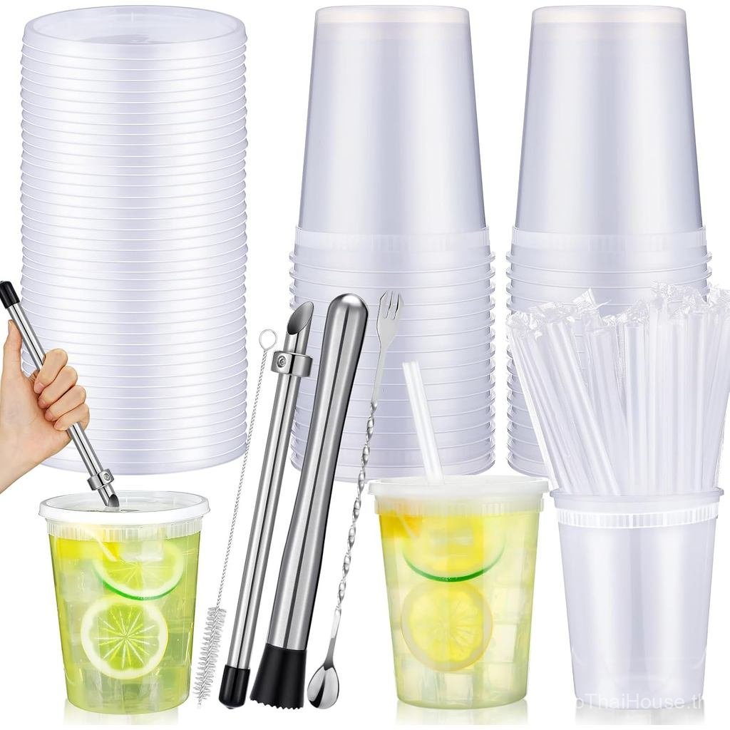 LemonRoad 24 Set Lemonade Stand Supplies Lemonade Stand Kits Include 24 ชิ้น 32 ออนซ์ถ้วยพลาสติกพร้อ