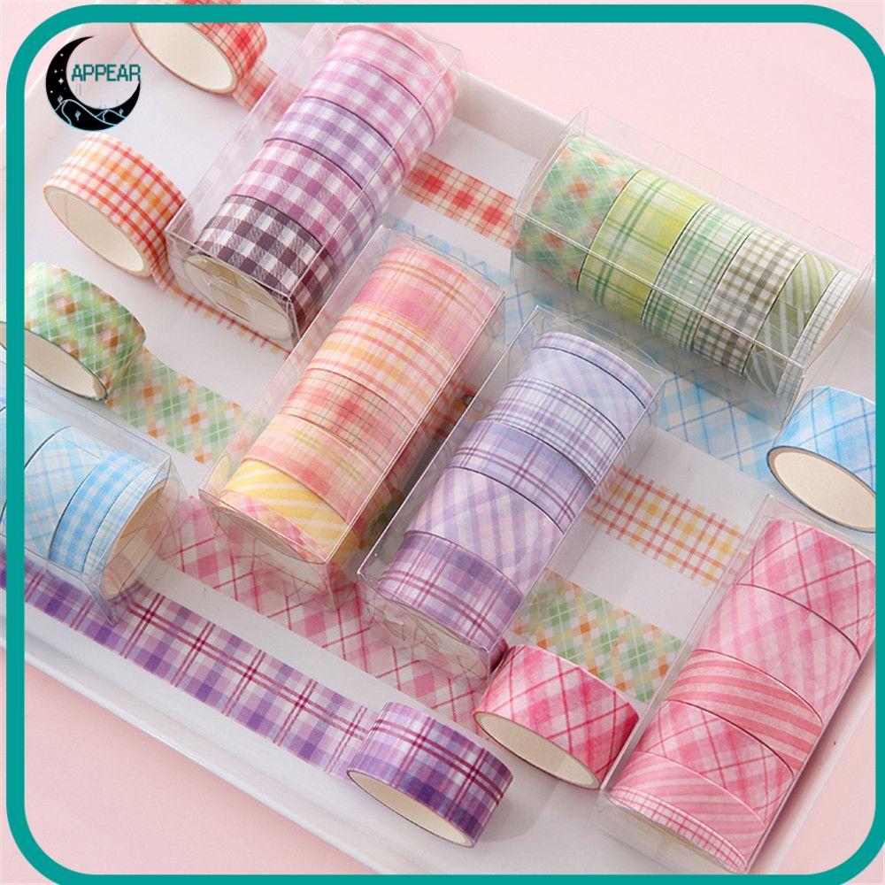 APPEAR 6 ม้วน/กล่องชุดเทป Washi อุปกรณ์การเรียนเครื่องเขียน Kawaii สติกเกอร์