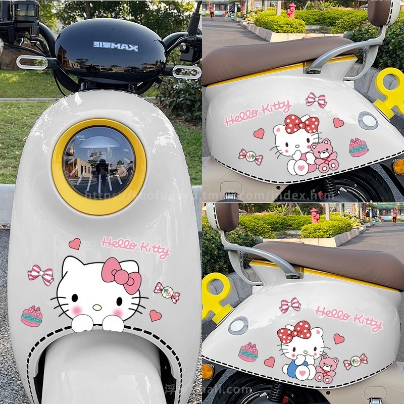 创意电动车贴纸q6 น่ารักตกแต่ง HelloKitty Cart Shae Cart Cart Carp car Stickersive electric car stickers q6 