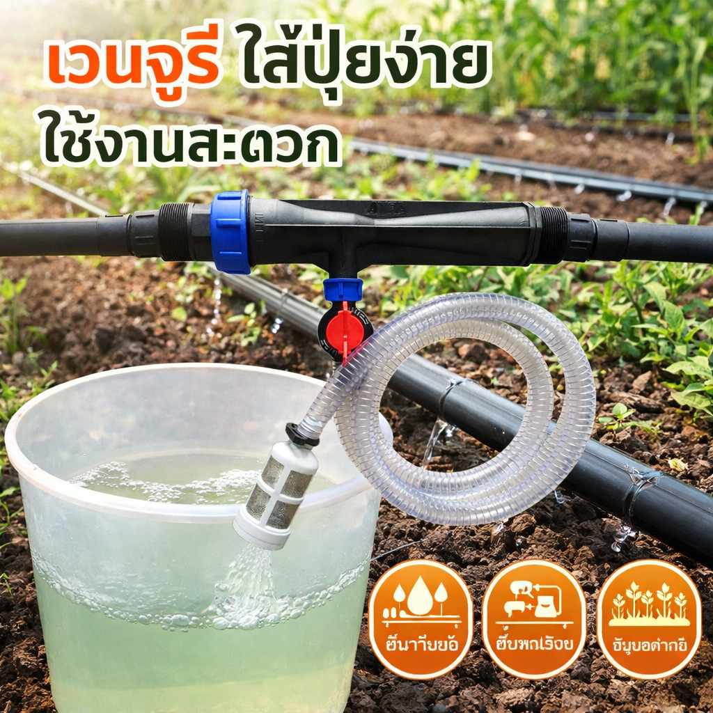 *ค่าส่งถูก* วาล์วผสมปุ๋ย วาล์วให้ปุ๋ย วาล์วดูดปุ๋ย แวนจูรี่ Ventury ขนาด 1 1/2"(1 นิ้วครึ่ง) วาล์วผสมปุ๋ย วาล์วให้ปุ๋ย