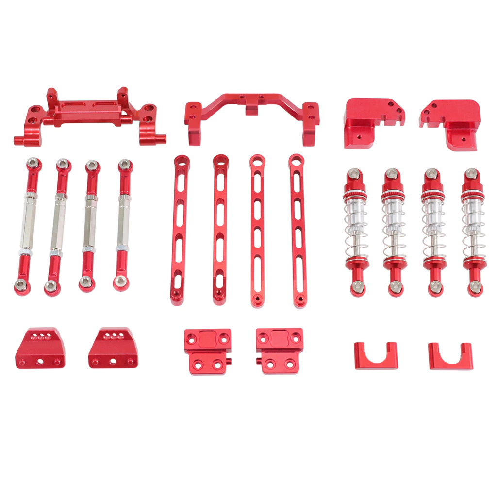 สําหรับ MN 1/12 MN82 MN82S MN82PRO MN82T RC รถด้านหน้าและด้านหลังโลหะสี่ Linkage ชุดอัพเกรดโช้คอัพดึง Rod อะไหล่ที่นั่ง