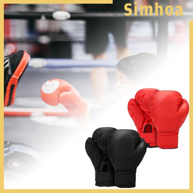 [SIMHOA] นวมชกมวย PU 2 คู่, ถุงมือฝึกซ้อม, ถุงมือซ้อม, เบาะโฟมระบายอากาศ, เหมาะสําหรับผู้ใหญ่และเด็ก