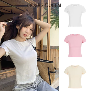 < MOSESQUEEN > กางเกงลูกเรือแขนสั้นพื้นฐาน สีหลากหลาย นุ่มสบาย ระบายอากาศได้ดี เหมาะสำหรับสวมใส่ประจำวัน #63576