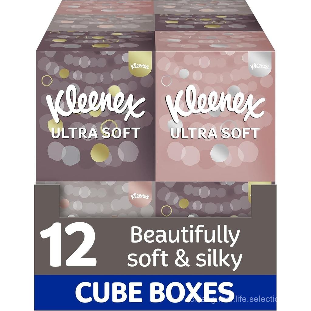 กระดาษเช็ดหน้า Kleenex Ultra Soft - กล่องใส่กระดาษทิชชู่ 12 ก้อน