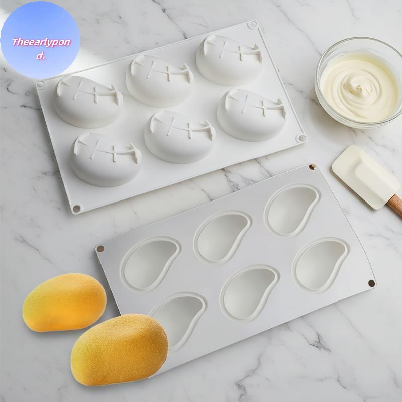 EARLYPTOND 3D Mango Design ซิลิโคนแม่พิมพ์เค้ก Party Pastry Bakeware ผลไม้มูสเค้ก Mould ครัวเกรดอาหารขนมเบเกอรี่เครื่องมือ TH