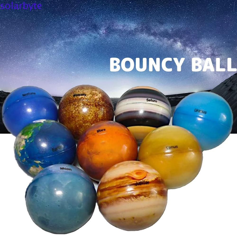 SOLARBYTE Moon Star Ball ฟองน้ําบอลยืดหยุ่นสําหรับเด็กลูกบอลบรรเทาความเครียดสีสันสดใสของเล่นการพิมพ์