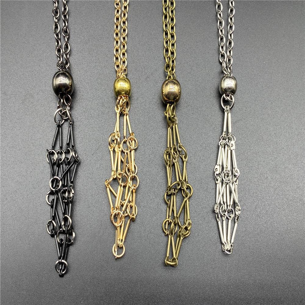 The original chain of the necklace has been replaced with a metal woven necklace5ya Adjustable net b