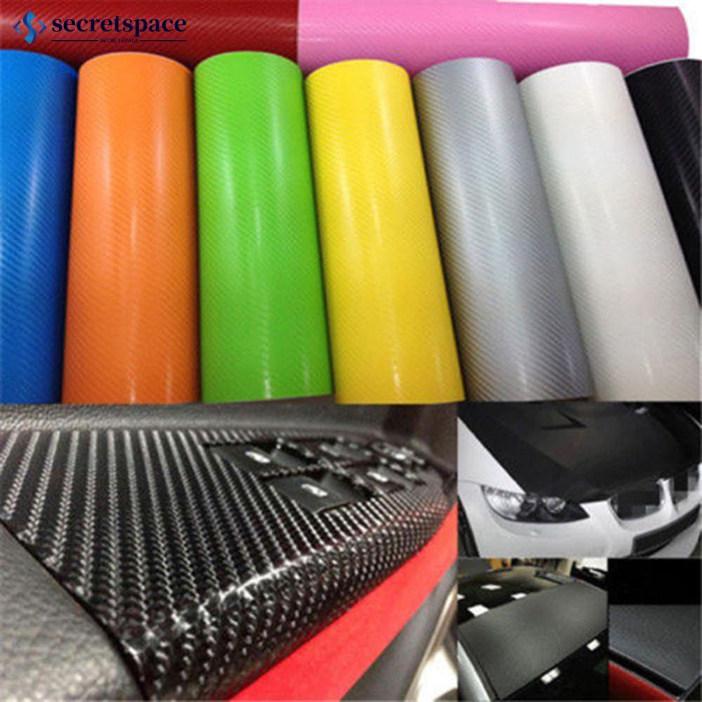 SECRETSPACE ใหม่ 8 นิ้ว 3D 127 ซม.50 นิ้วคาร์บอนไฟเบอร์เคลือบเงาไวนิล Decal ฟิล์มสติกเกอร์รถ Air Rel