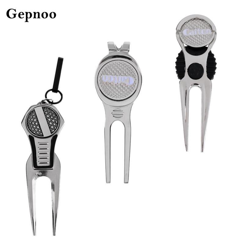 Gepnoo เครื่องมือซ่อมกอล์ฟโลหะผสมสังกะสี พร้อมมาร์คเกอร์ลูกกอล์ฟแม่เหล็ก ของขวัญสำหรับคนรักกอล์ฟ