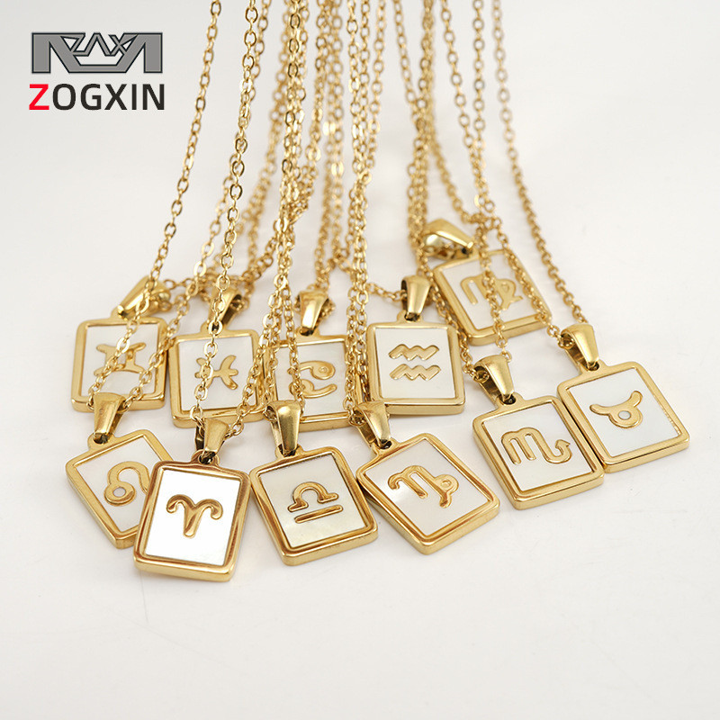Simple Titanium Steel Constellation สร้อยคอ K สแตนเลส All-Match Shell Constellation จี้เครื่องประดับ