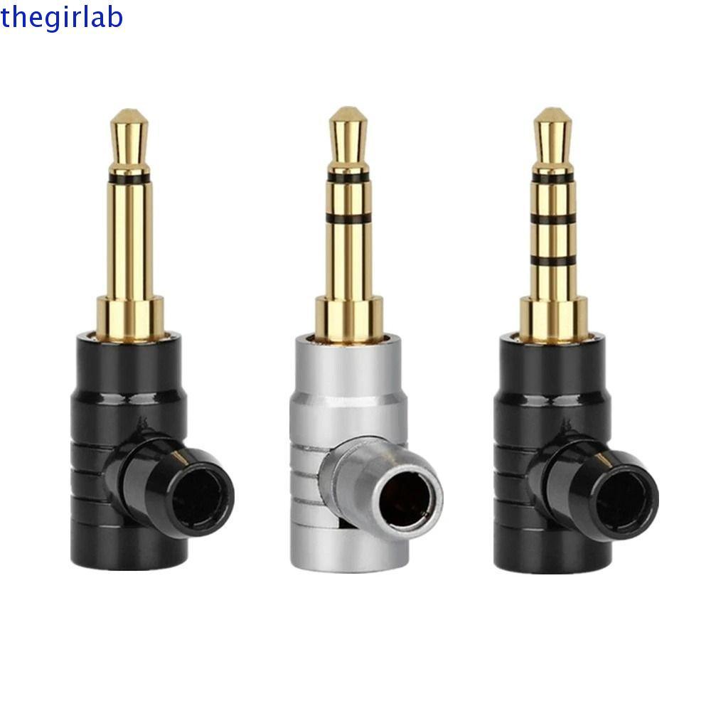 THEGIRLAB ปลั๊กแจ็ค 3.5 มม.ชุบทองทนทาน AUX Converter ปลั๊กหูฟัง Conector Mono ปลั๊กแจ็คสายไฟ L ประเภ