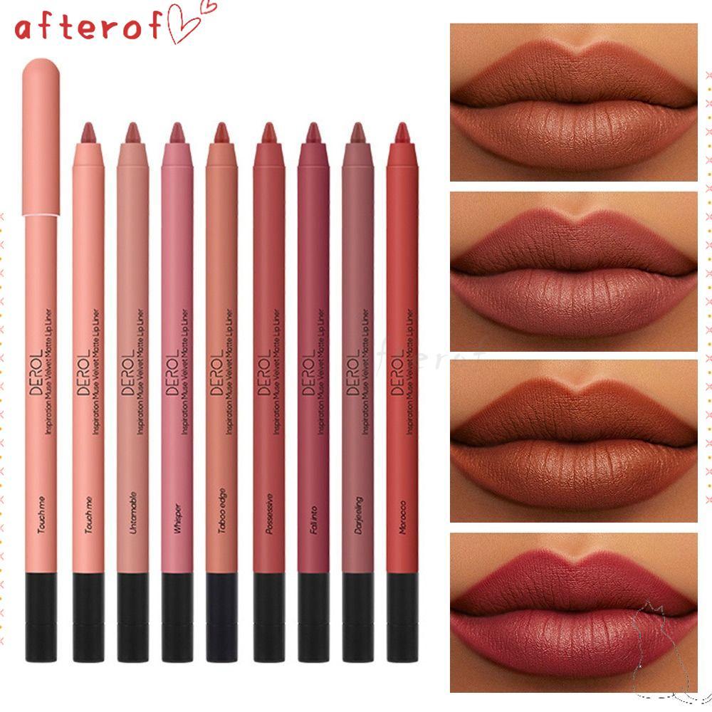 AFTEROF Matte Lipliner, Velvet Waterproof Lipliner Pencil, Long Lasting Smooth Non-stick cup Lip Lin