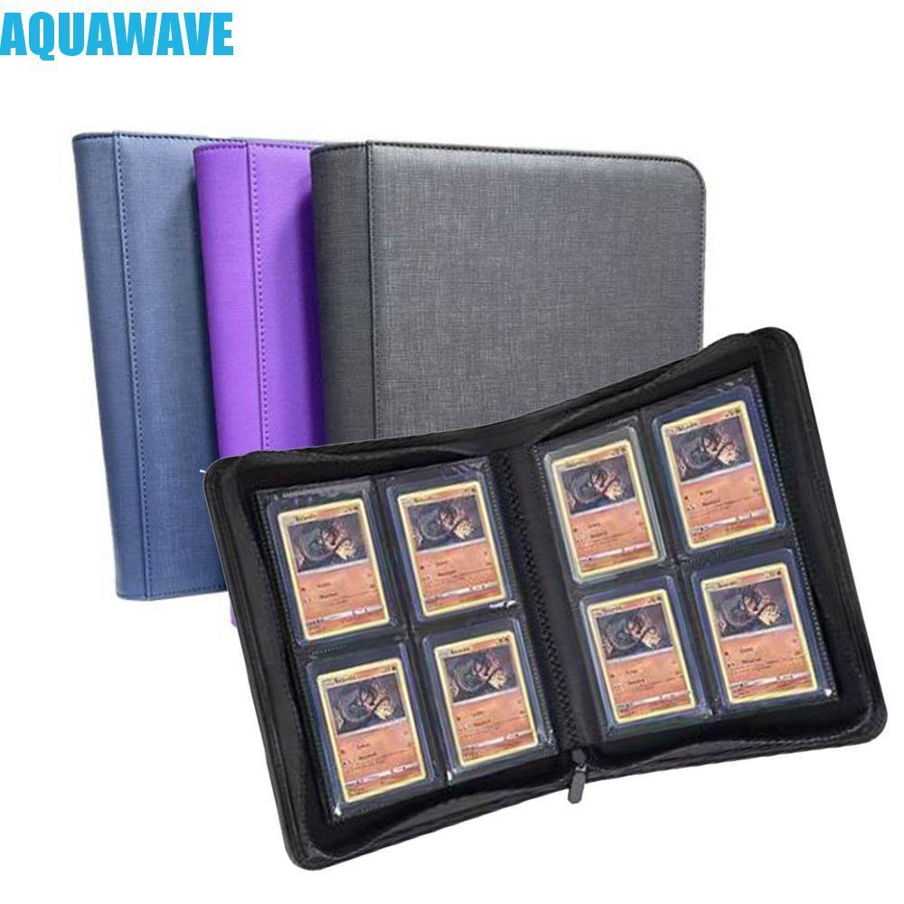 AQUAWAVE Toploader Binder, PU กระเป๋าสองด้าน Toploader อัลบั้ม, กล่องเก็บการ์ดกันฝุ่นกันน้ําความจุขนาดใหญ่การ์ดเกมอัลบั้มสําหรับการ์ดการซื้อขาย