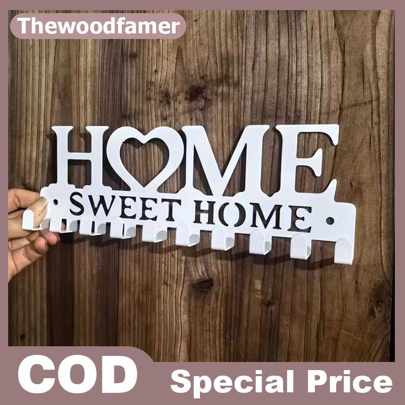 Thewoodfamer 1PC ติดผนัง Sweet Home ตกแต่ง Key Holder, Key Wall Hook, Creative Key Holder สําหรับประ