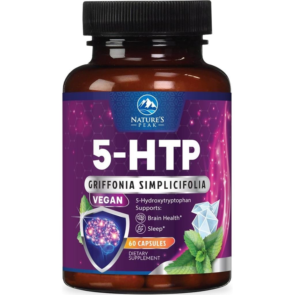 อาหารเสริม 5-HTP - 5-HTP 200mg เสิร์ฟต่อ - ความแรงพิเศษ 5HTP (5-Hydroxyryptophan) Griffonia Simplici