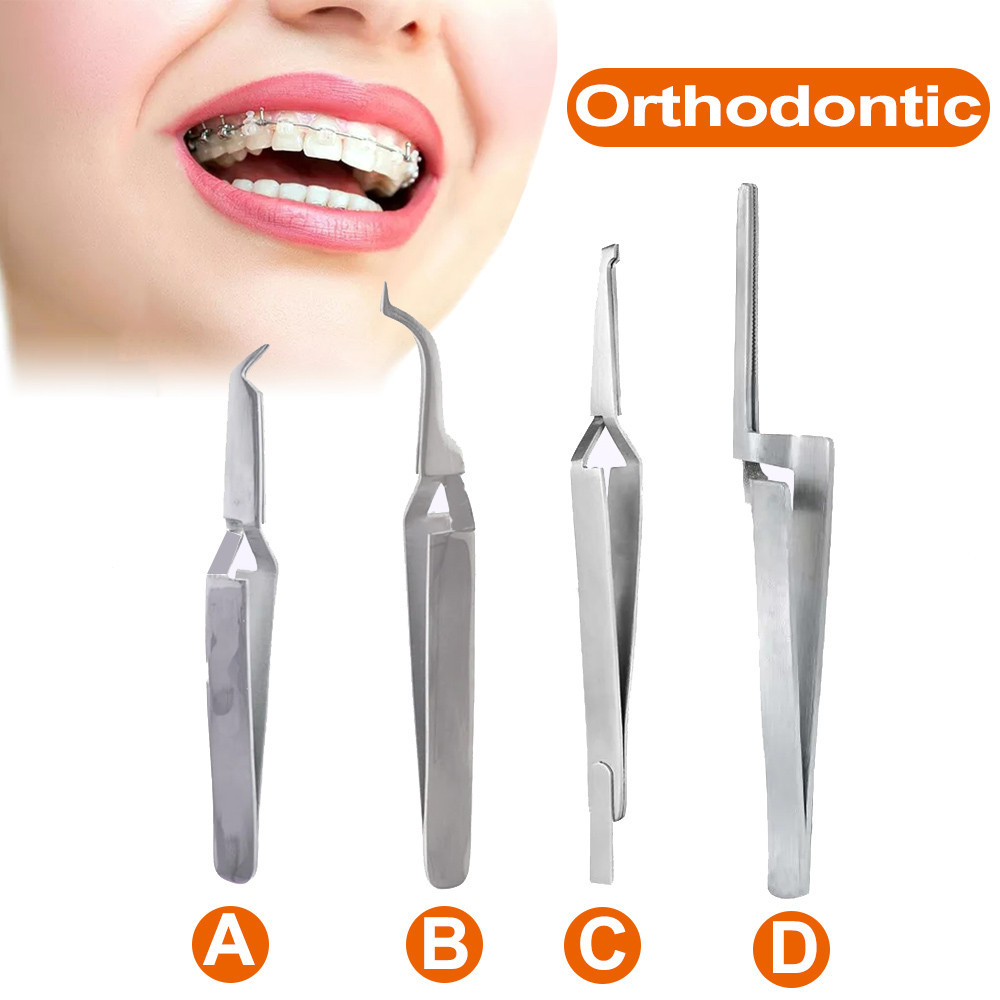 แหนบทันตกรรม Posterior Bracket Tweezer Buccal Tube Bonding Tweezer Holder Forceps Bracket แหนบ Occlusal กระดาษแหนบ