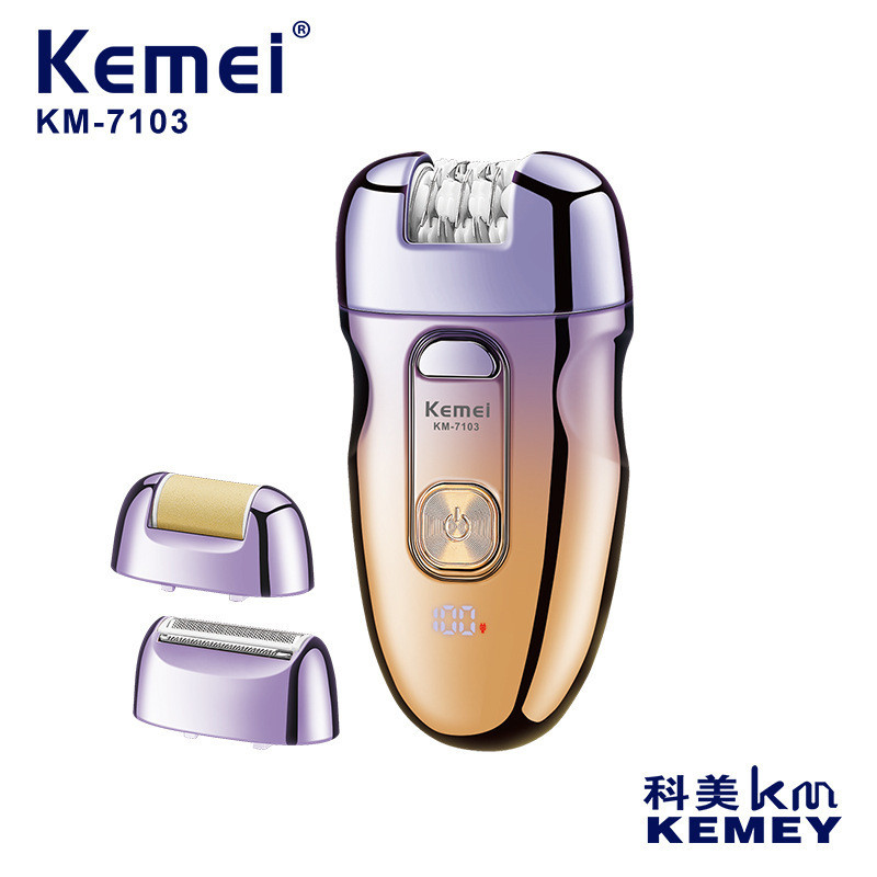 Kemei Kemei KM-7103 เครื่องโกนหนวดสุภาพสตรีไฟฟ้าชิ้นส่วนส่วนตัวเครื่องโกนหนวด Puller กําจัดขนเครื่อง