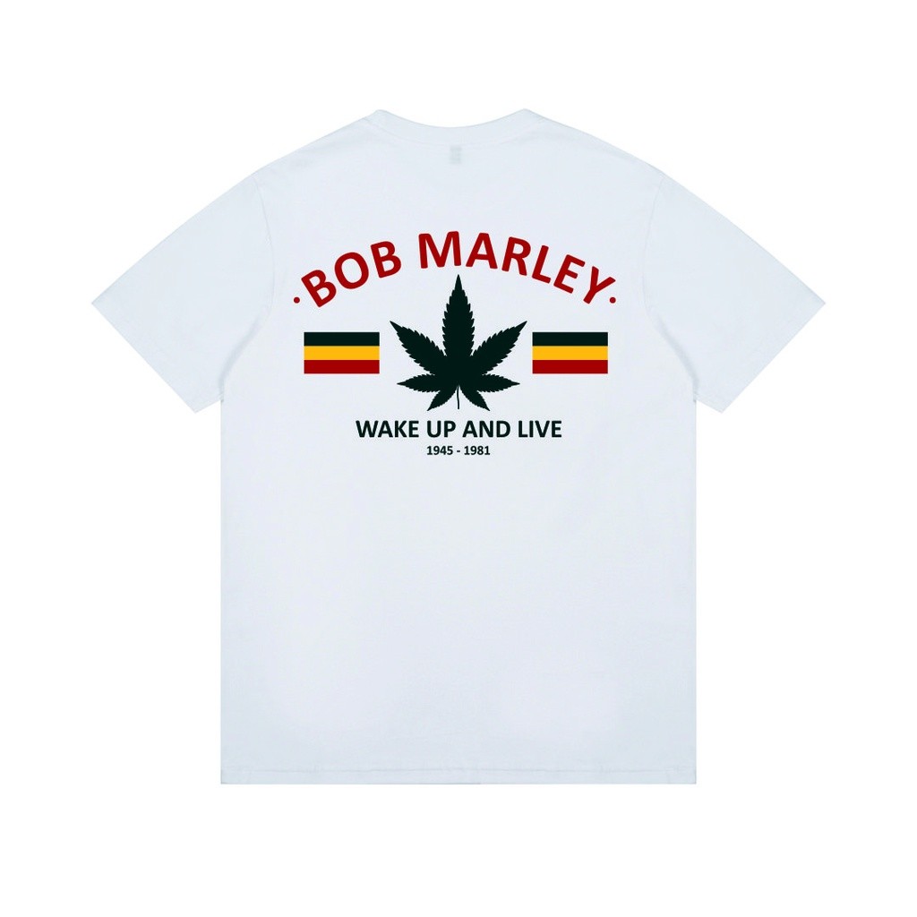 Club27 เสื้อยืดสีขาวผู้ชาย Distro Bob Marley