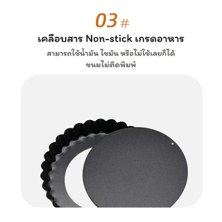 SUGA ถาดอบพาย แบบถอดก้น พิมพ์พายถอดก้น ถาดพาย เทฟล่อน ถาดพายขอบหยัก อุปกรณ์เบเกอรี่ มีให้เลือกซื้อ 4 ขนาด ถาดอบ SUR444
