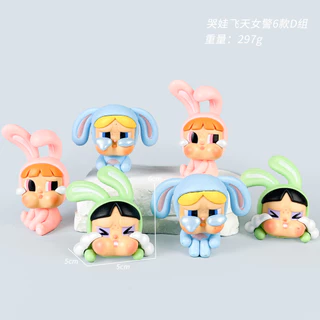 6 ชิ้นต่อกล่อง Powerpuff Girls Season Anime Gacha รูปชุดคอสเพลย์ตุ๊กตาสะสมของเล่นเด็กของขวัญตกแต่งบ้านเครื่องประดับรถเค้ก Topper ตกแต่ง MLML