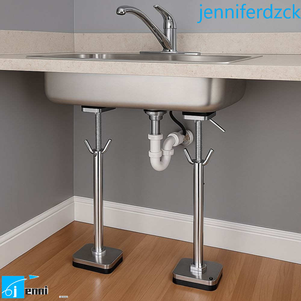 JENNIFE Undermount Sink Support, Adjustable Telescopic Undermount Sink Brackets, Support Pole สแตนเลสปรับขาอ่างล้างจานด้านล่างติดตั้ง