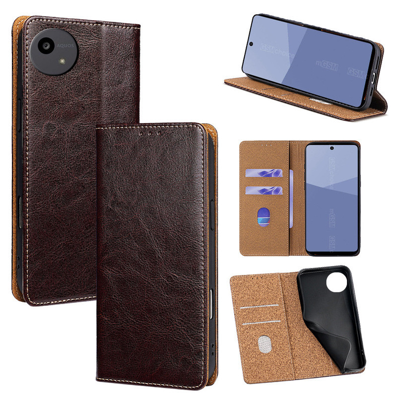 เหมาะสําหรับ Sharp Aquos 5 Flip Phone Protective Case R9 Bracket Sense8 Simple Leather Shock-resista