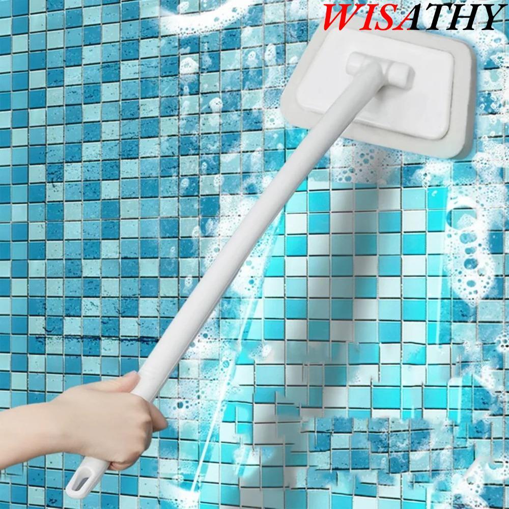 WISATHY   แปรงทําความสะอาด,เครื่องมือทําความสะอาดแปรงกระเบื้องเซรามิกอเนกประสงค์แปรงทําความสะอาดฟองน้ําในห้องน้ํา,ของขวัญที่ถอดออกได้ด้ามยาวแปรงอาบน้