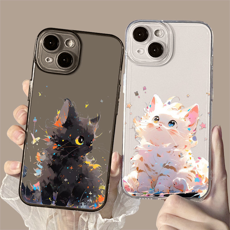 แมวเหมาะสําหรับ iqoo12pro เคสโทรศัพท์ z9/13/neo7 สไตล์ใหม่ 15/11/10/vivox300/x100s/x90/9/86 โปร่งใส 