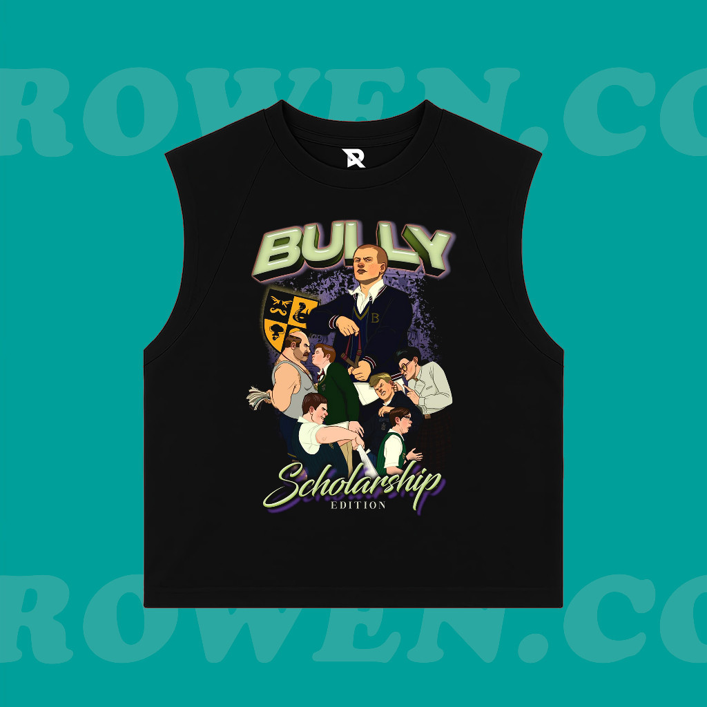 เสื้อกล้ามผ้าฝ้าย100% ลายเกม Bully Scholarship Edition สไตล์วินเทจยอดฮิต ทุกเพศใส่ได้ สบาย S-3XL