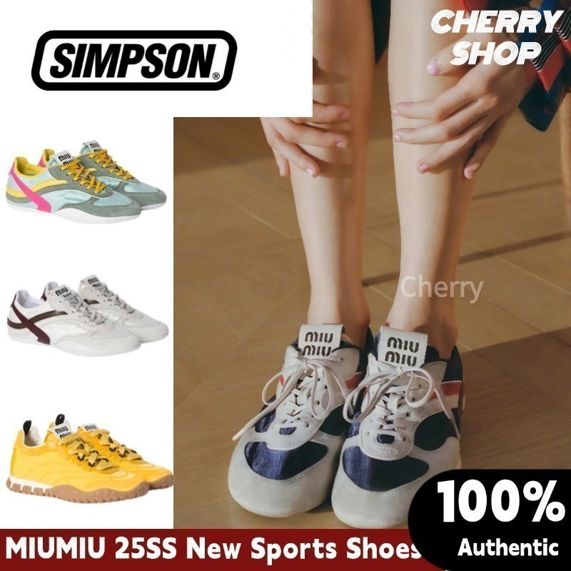 【2025】MIUMIU BELLALILY/Tyre Sneakers รองเท้าผ้าใบผู้ชาย/ผู้หญิง & รองเท้าลำลอง