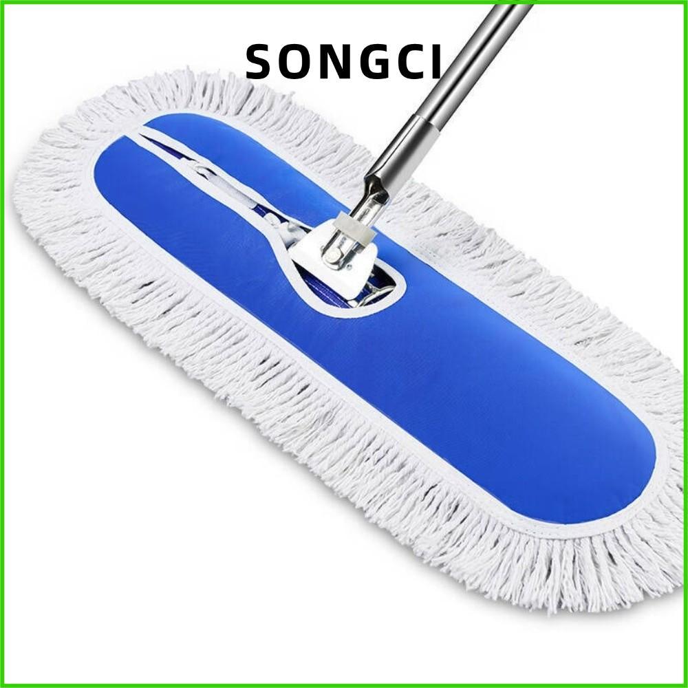 ซงซี ผ้าเปลี่ยนไม้ถูพื้นแบน,ผ้าฝ้ายที่ถอดออกได้หัวม็อบขนาดใหญ่,ทนทานล้างทําความสะอาดได้40/60/80/100/120ซม. นํากลับมาใช้ใหม่ฝุ่นซับหัวเติมสําหรับมาตรฐานขนาด