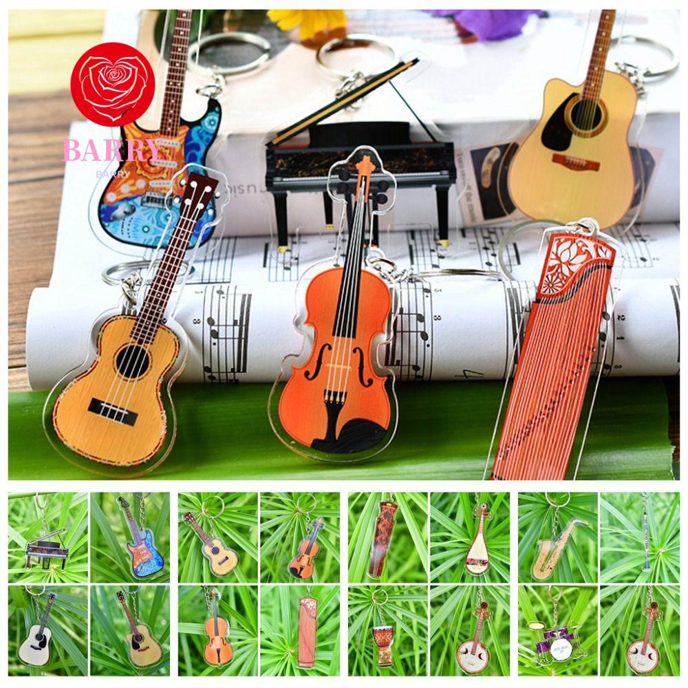 BARRY กีตาร์พวงกุญแจอะคริลิค, Ukulele VIOLIN กีตาร์จี้, Musician เครื่องประดับ Cello Trung Nigneen C