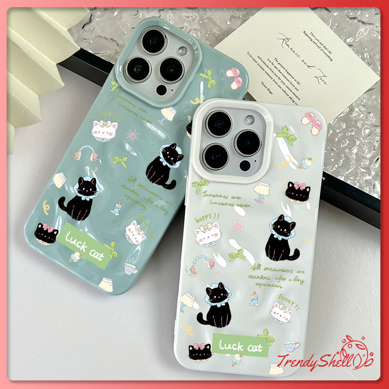 เคสไอโฟน15 แมวดำตัวน้อยสุดเก๋และสร้างสรรค์ สำหรับ IPhone 17 11 16 13 14 12 15 Pro Max 15 12 13 Pro 16 7 14 15 Plus XR