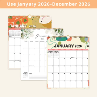 ปฏิทิน 2026 ภาษาอังกฤษ แบบแขวน กระดาษด้าน 120g เขียนลื่น เหมาะทำตารางเรียน/วางแผนสอบ