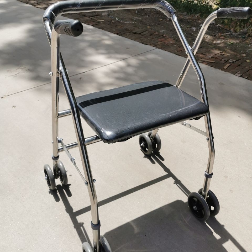Elderly Walker Trolley with Wheels Removable Chair with Wheels Shock-resistan