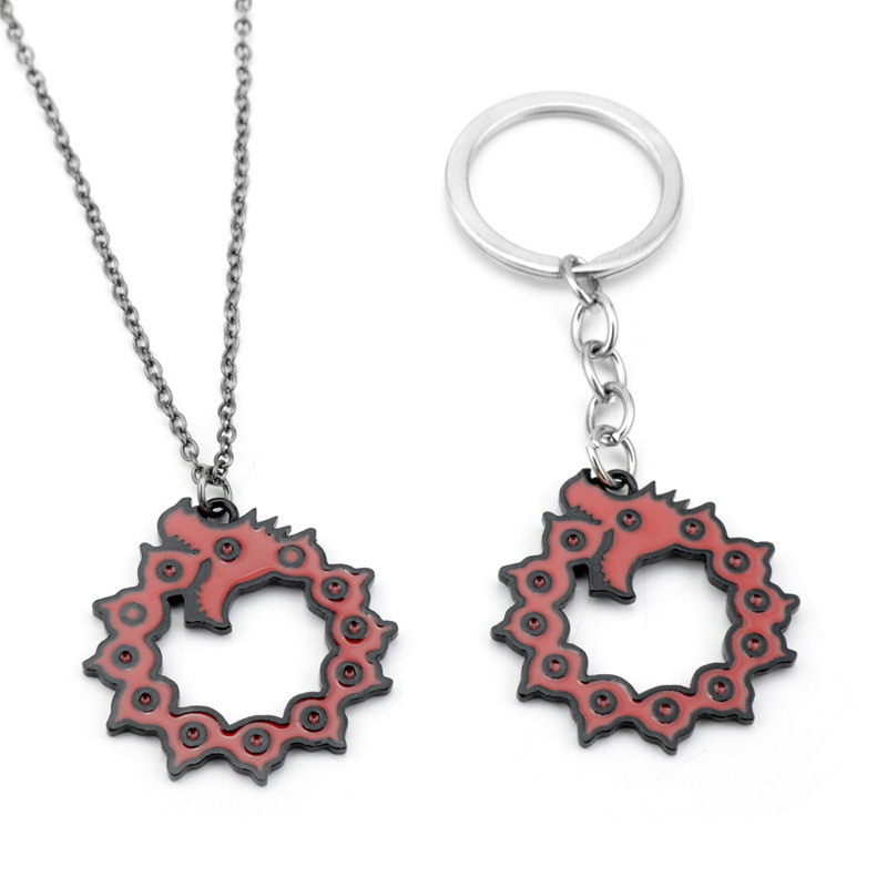 Seven Deadly Sins Seven Deadly Sins สินค้า Key Chain สร้อยคออะนิเมะ Creative Alloy พวงกุญแจกระเป๋าจี