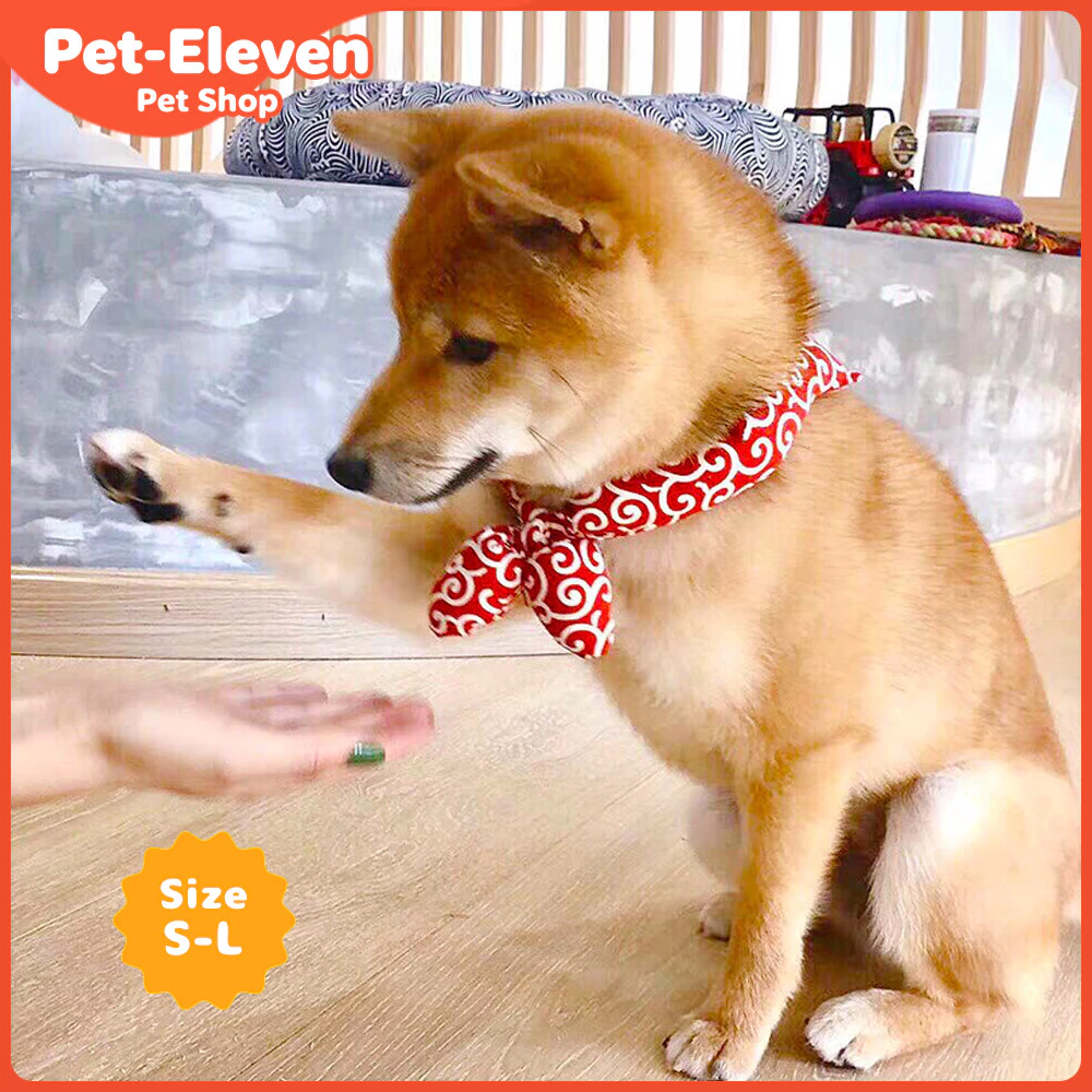 Pet-Eleven Japanese-Style Dog Bib สัตว์เลี้ยง Shiba Inu ผ้าพันคอผ้าพันคอสุนัขผ้าพันคอแมวตกแต่งปรับสัตว์เลี้ยงตกแต่ง