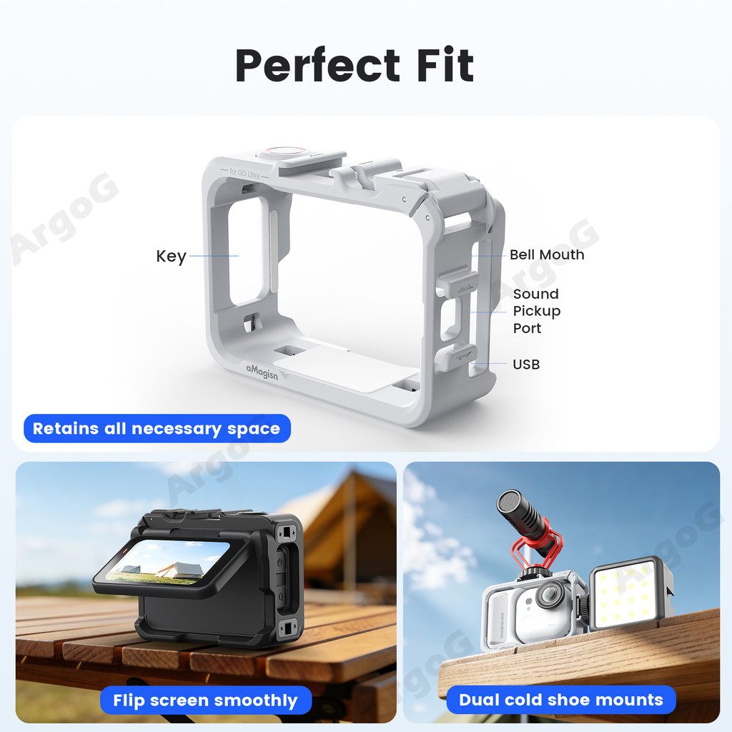 aMagisn เคสเฟรมพลาสติก Insta360 GO Ultra แบบปลดเร็ว ขยายอเนกประสงค์ อุปกรณ์เสริม GO Ultra - รูปที่ 5