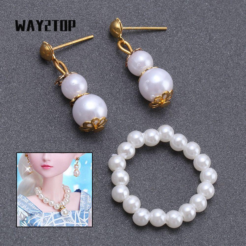WAY2TOP ตุ๊กตาอุปกรณ์เสริม Goth Collar Pearl Choker ลูกปัดสร้อยคอ