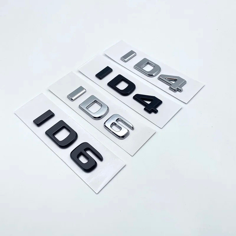 Glossy Black Letters Numbers Emblem ID4 ID6 GTX for Volkswagen Tailgate Emblem Letters Sticker Car T
