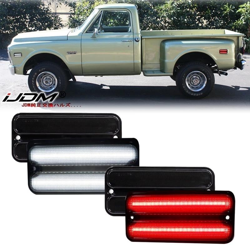 กันชนรมควัน LED สีขาว Fender Side Marker สําหรับ Chevy/GMC C/K Series C10 C20 C30 G Series Suburban 