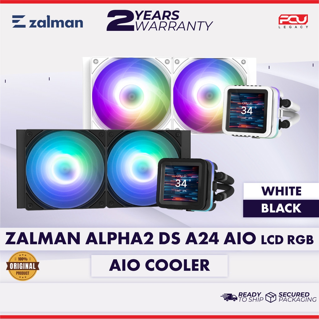 ZALMAN ALPHA2 DS A24 240MM LCD RGB AIO LIQUID COOLER - สีดํา/ขาว