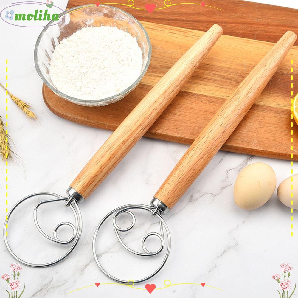 MOLIH 13" Oak Handle เครื่องผสมแป้งสแตนเลส เครื่องกวนแป้งเดนมาร์ก