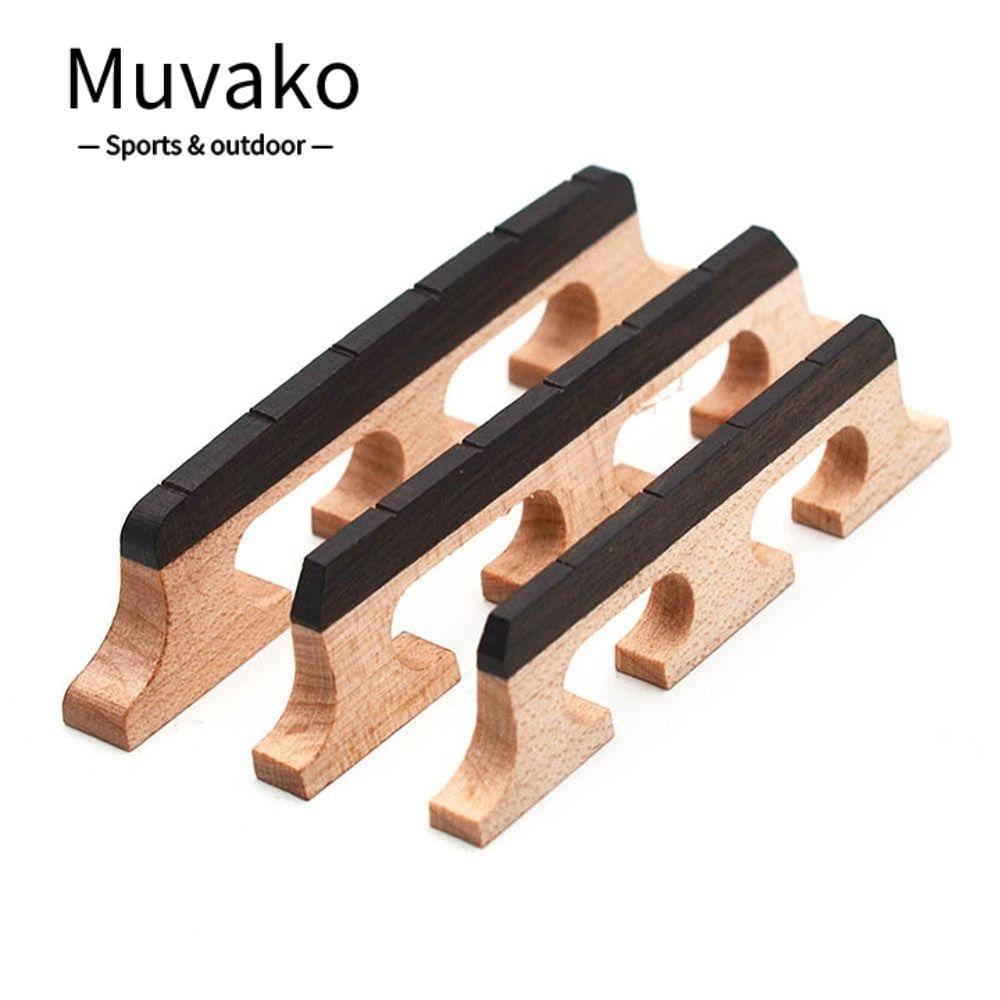 MUVAKO String Banjo Bridge, อุปกรณ์เครื่องมือไม้ Banjo Bridge Parts, เครื่องดนตรี Maple Ebony 5 Stri