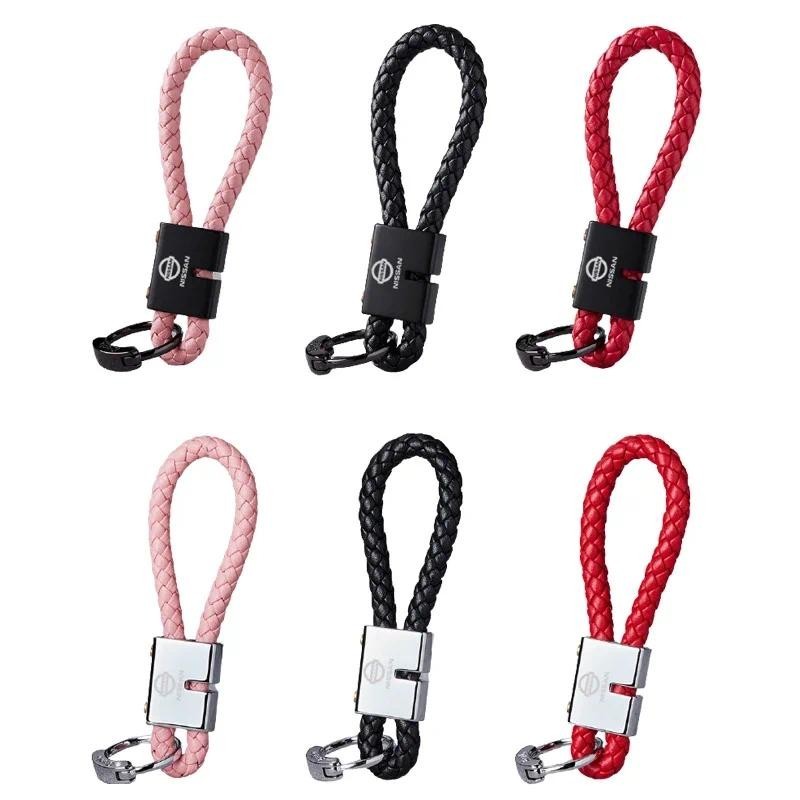 พวงกุญแจรถพวงกุญแจสําหรับ Nissan Nismo Qashqai Elgrand Leaf Juke Patrol Micra X Trail T32 Tiida Nava