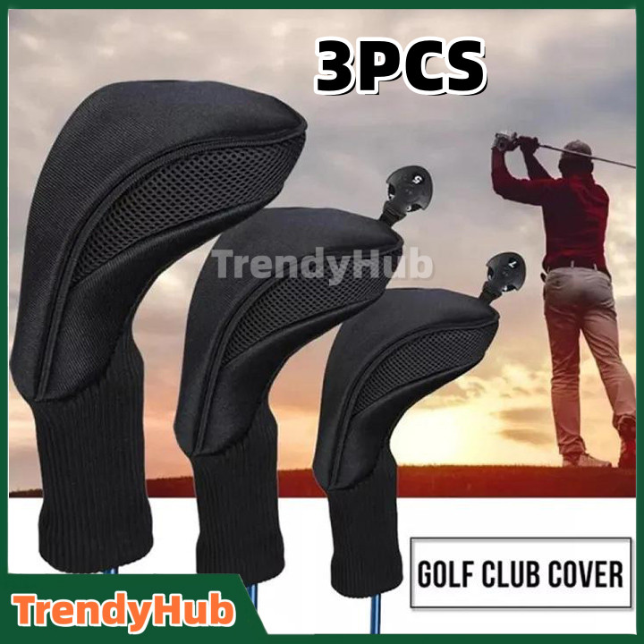 All Fairway And Driver Golf Head Covers 1680D ถุงครอบไม้กอล์ฟ ป้องกัน ไดรเวอร์ 1 3 5 แฟร์เวย์ ตาข่ายเปลี่ยนได้ 3 ชิ้น